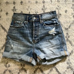 High waisted denim shorts